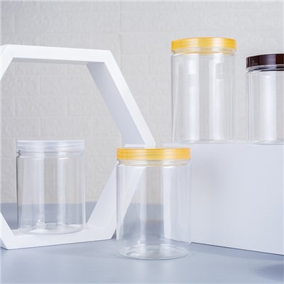 전체 크기 좋은 등급 애완 동물 플라스틱 투명 식품 항아리